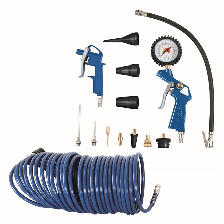 Set accesorii compresor, Scheppach, 14 piese, Albastru