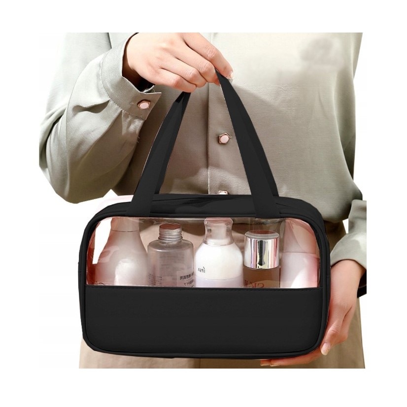 Kozmetikai táska utazáshoz vagy szervezéshez, PVC/textil anyagból