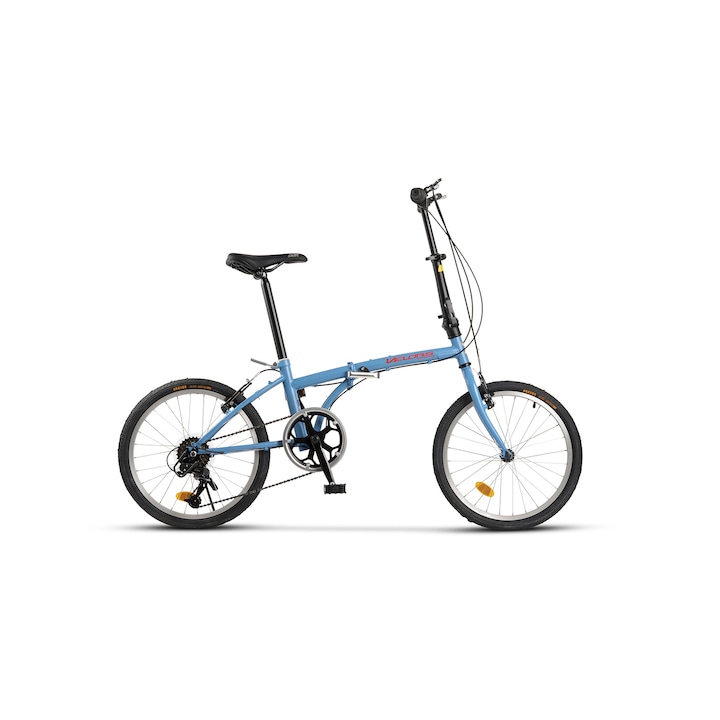Velors Genius Advantage Unisex Összecsukható kerékpár, 20"-os kerekekkel, SunRun felszerelés, V-fék, 7 sebesség, kék/piros, összecsukható kerékpáros