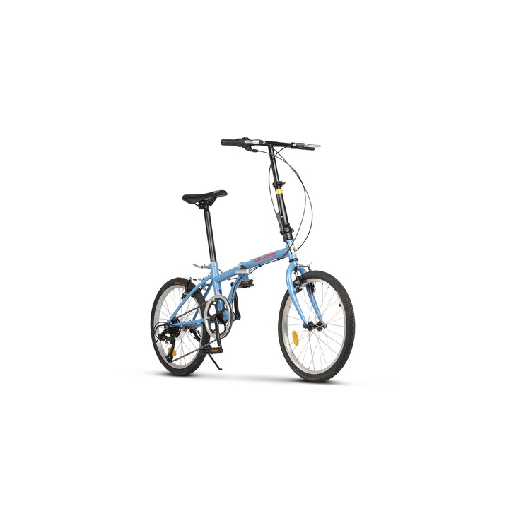 Velors Genius Advantage Unisex Összecsukható kerékpár, 20"-os kerekekkel, SunRun felszerelés, V-fék, 7 sebesség, kék/piros, összecsukható kerékpáros