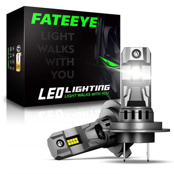 H7 led izzó szett 2 db, 16000 Lumen, 6500K, Szellőzés 12000 RPM, 70W