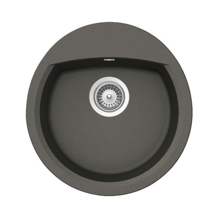 Chiuveta Bucatarie Rotunda Schock Manhattan R-150 47x49 Cm Cristalite Asphalt