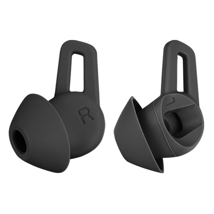 Set dopuri silicon PadForce Compatibil cu Huawei FreelacePro Bluetooth, Anti-alunecare, Anti-pierdere, Fixare precisa in ureche, Suport sustinere, pentru sport - Negru, L