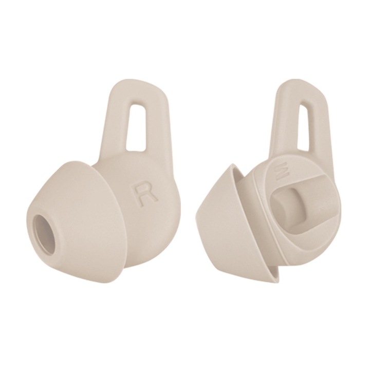 Set dopuri silicon PadForce Compatibil cu Huawei FreelacePro Bluetooth, Anti-alunecare, Anti-pierdere, Fixare precisa in ureche, Suport sustinere, pentru sport - Bej, M