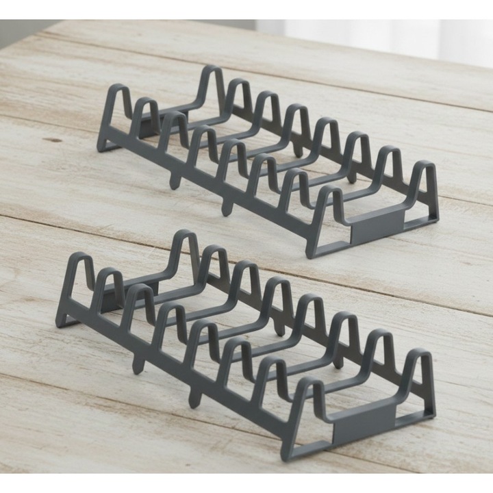 Set 2 suporturi organizatoare pentru farfurii, capace sau tocatoare, Syamag, 29x13x6.5 cm