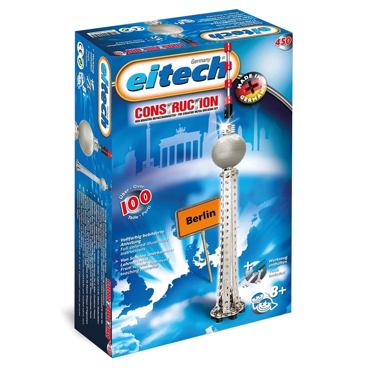 Конструктор Eitech Berlin Tv Tower Metal Construction Set *004505 1-21, Над 100 части, Стомана, 29 x 17.5 см