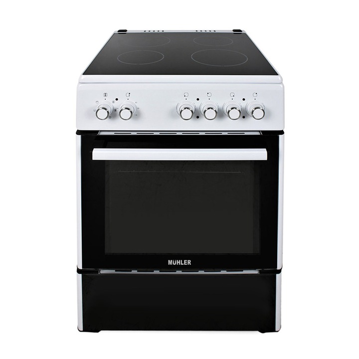 Голяма готварска печка, Muhler ELC-VC601E, 4В, Бял