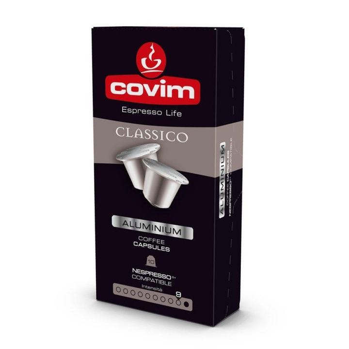 Алуминиеви кафе капсули Covim Classico, за система Nespresso, 9\10 сила, 70 гр., 10 броя
