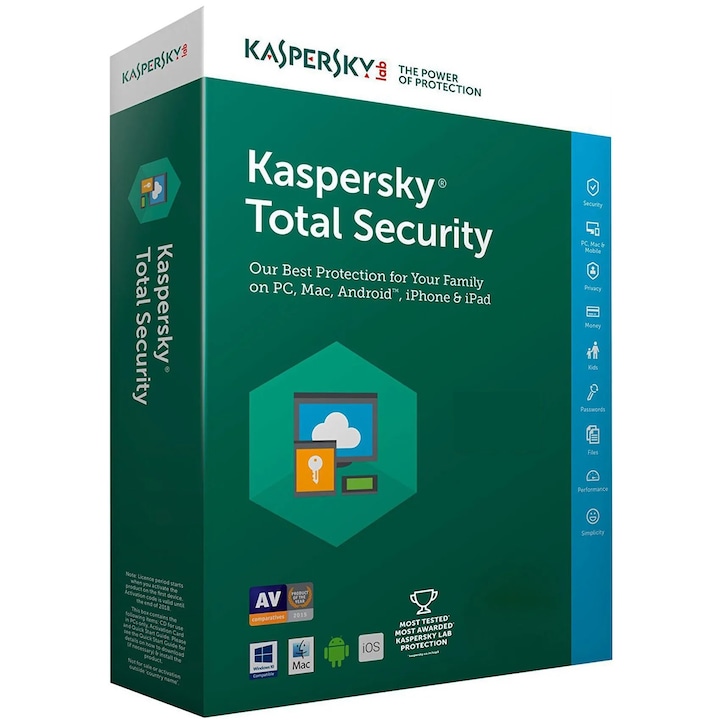 Antivirus Kaspersky Total Security 3 PC 1 év, PC, MAC SMARTPHONE – Elektronikus licenc