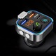 Bluetooth 5.0 autós FM modulátor, autós töltő Type C / USB QC3.0, kihangosító autós készlet FM adó, RGD LED, fekete