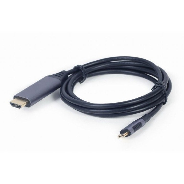 Gembirt USB Type-C - HDMI 4K @ 60Hz átalakító adapterkábel, DP alt mód, 1,8m, űrszürke