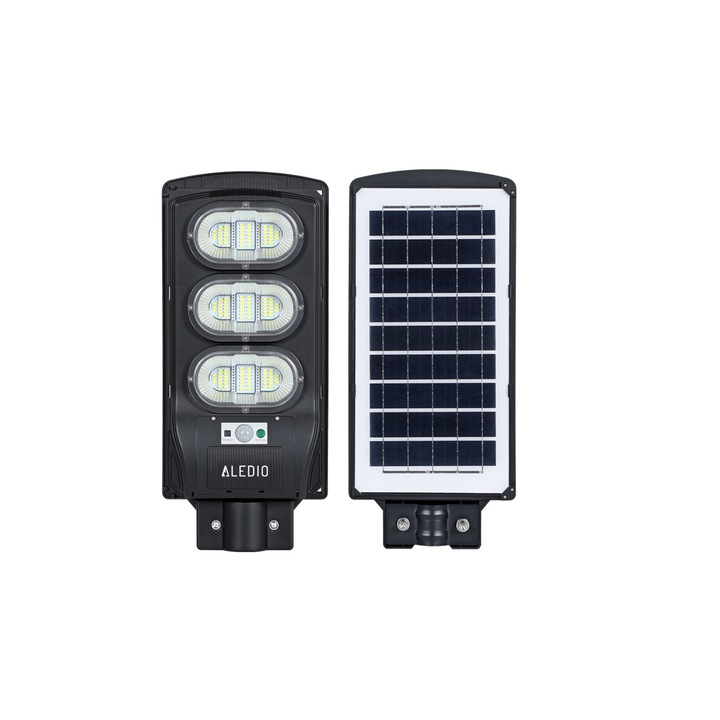 Corp de iluminat stradal solar cu led si senzor de miscare 150W 4000K IP65 negru