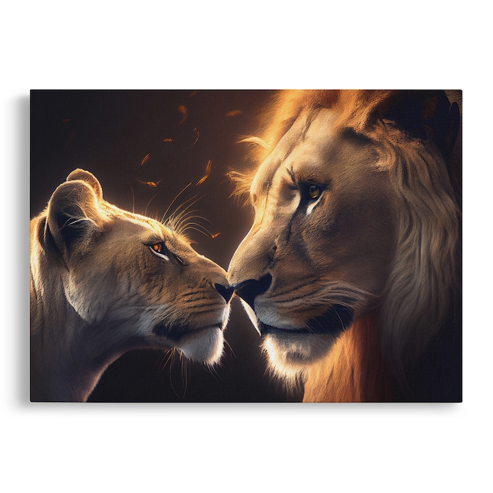 Tablou Canvas, Leu si Leoaica, 70x100 cm