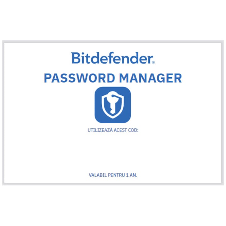 Bitdefender Password Manager, 1 An, 1 Cont, scratch card