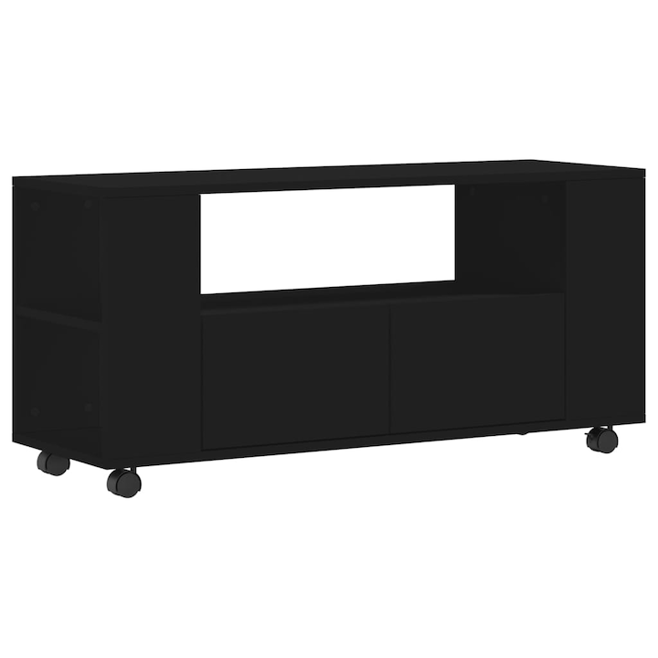 ТВ шкаф Zakito Europe, Дърво, 102x34,5x43 см, Черен