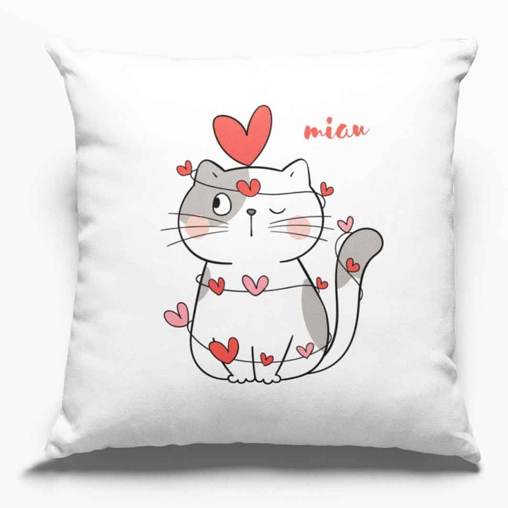 Pernuta Miau, JOYSTOS, 40 x 40 cm, Confort Jucaus cu Un Zambet 'Miau'