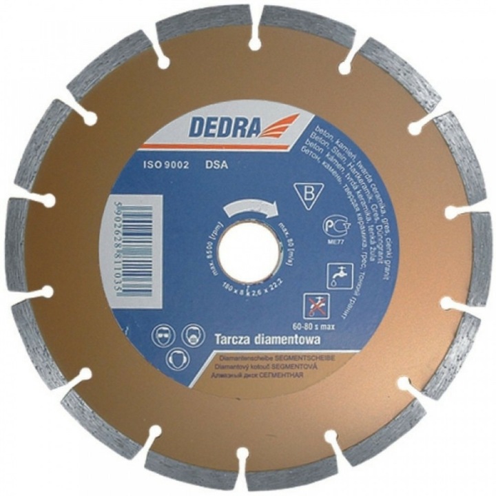 Dedra gyémánt vágótárcsa 125 mm betonhoz, téglához, klingertéglához, kőhöz