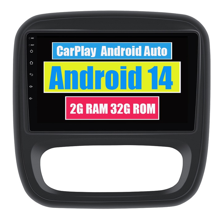 Navigatie GPS pentru Renault Trafic 3 for Opel Vivaro B 2014-2018 CarPlay Android Auto Stereo Radio Bluetooth 2GB RAM, 32GB ROM