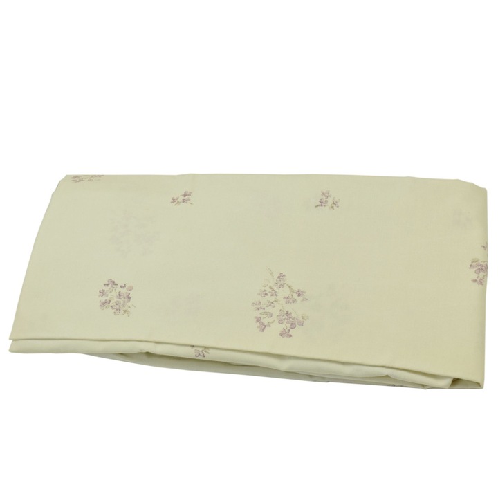 Next Home бял гумен чаршаф с шарка на цветя - 100x135 см