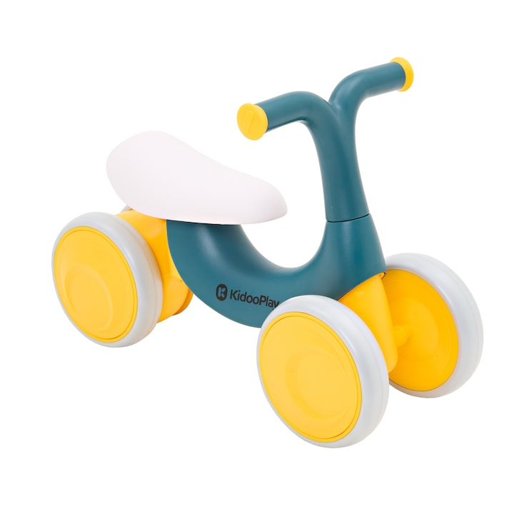 Kidooplay 4 колела без педали, дунапренени колела, за деца, колело за балансиране, зелено/бяло/жълто