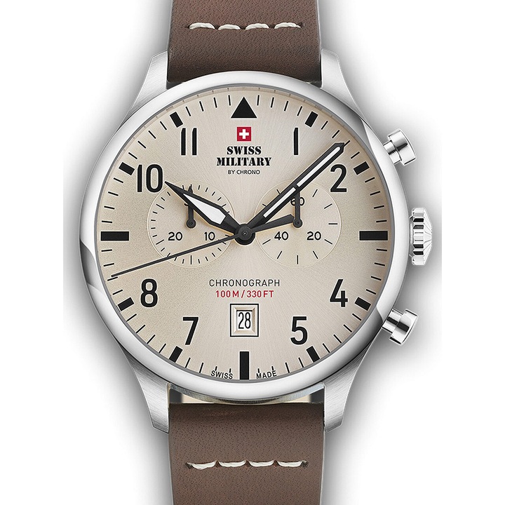 Мъжки часовник Swiss Military SM34098.09, Кварц, 43mm, 10ATM