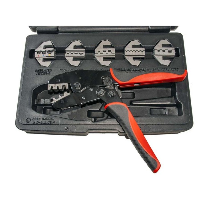 Krimpleő fogó készlet cserélhető fejekkel