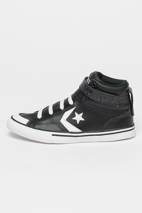 Converse, Tenisi mid-high din piele Pro Blaze Strap, Negru, 37.5 EU