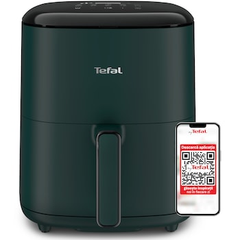 Friteuza cu aer cald Tefal Easy Fry Max air fryer EY245310, 1500 W, capacitate 5L, 10 programe automate, ecran tactil, vas detasabil antiaderent, oprire automata, temperatura ajusatbila, carte de retete inclusa, verde