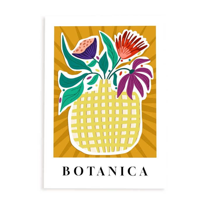 Poster decorativ cu ilustratii florale, Nacnic, A3, Multicolor