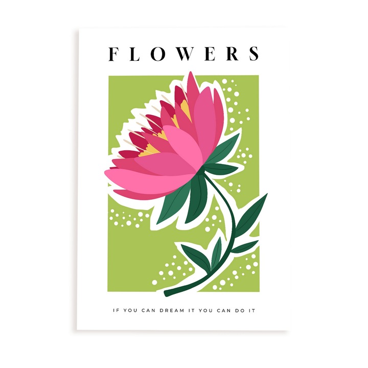 Poster decorativ cu ilustratii florale, Nacnic, A3, Multicolor