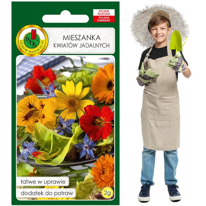 Seminte Flori Comestibile, Pnos, Seminte Fara Omg, Greutate Seminte 2 g, Varietati Malva Roz, Borago Officinalis, Calendula Medicinala, Cicoare Albastra, Tagetes Cu Frunze Inguste, Nasturtiu Mai Mare, Violete Cu Coarne, 2 g, Multicolor