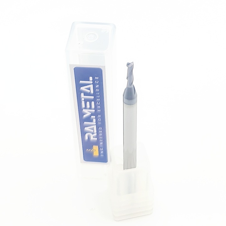Freza din carbura, Ralmetal, 2 taisuri, AITiN, 2x6x50mm, pentru otel 45 HRC