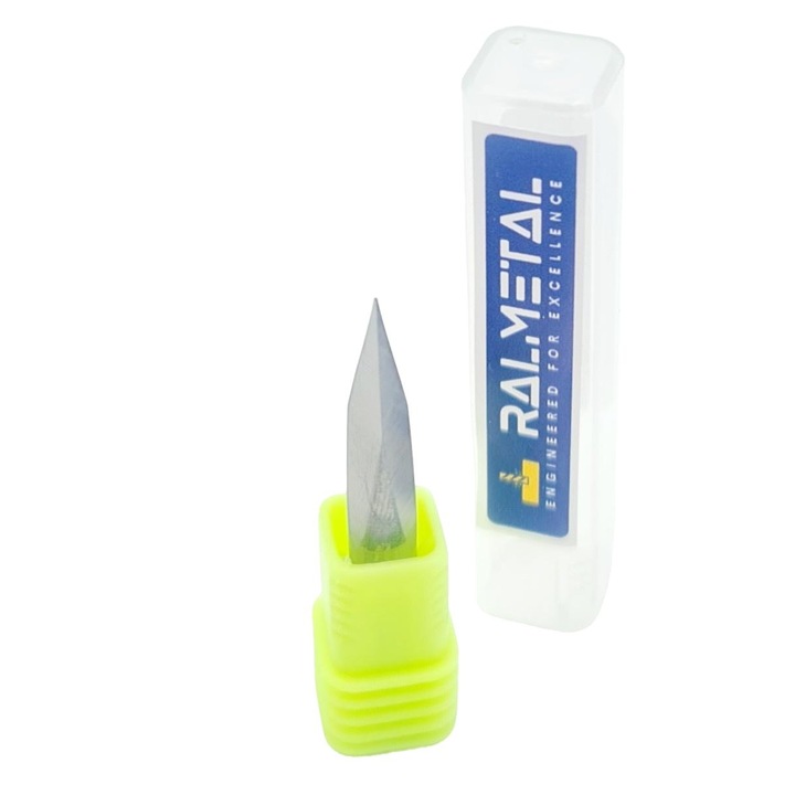 Freza gravura, Ralmetal, Carbura, 30 grade, 0.2 - 50 mm, Argintiu/Verde