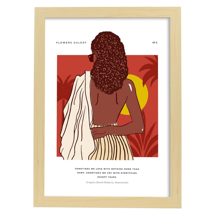 Tablou cu dama, Nacnic, Lemn, A3, Multicolor