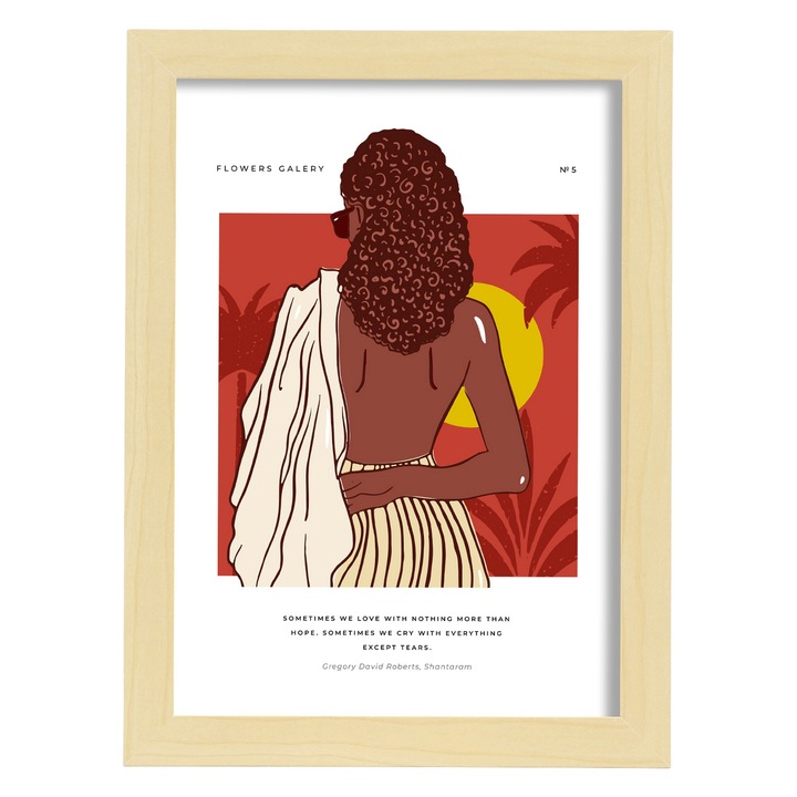 Tablou cu dama, Nacnic, Lemn, 29.5x21 cm, A4, Multicolor