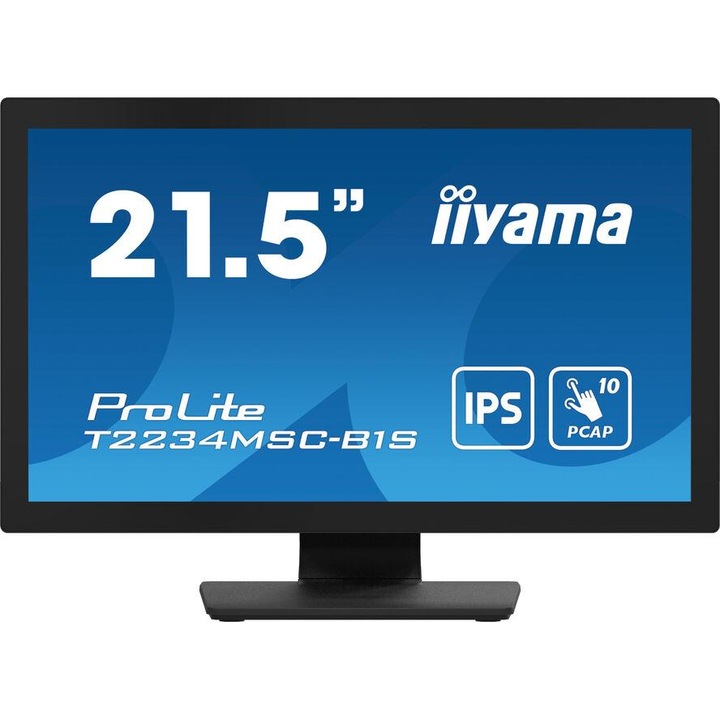 Iiyama ProLite T2234MSC-B1S számítógép monitor 54,6 cm (21.5") 1920 x 1080 pixelek Full HD Érintőképernyő Fekete (T2234MSC-B1S)