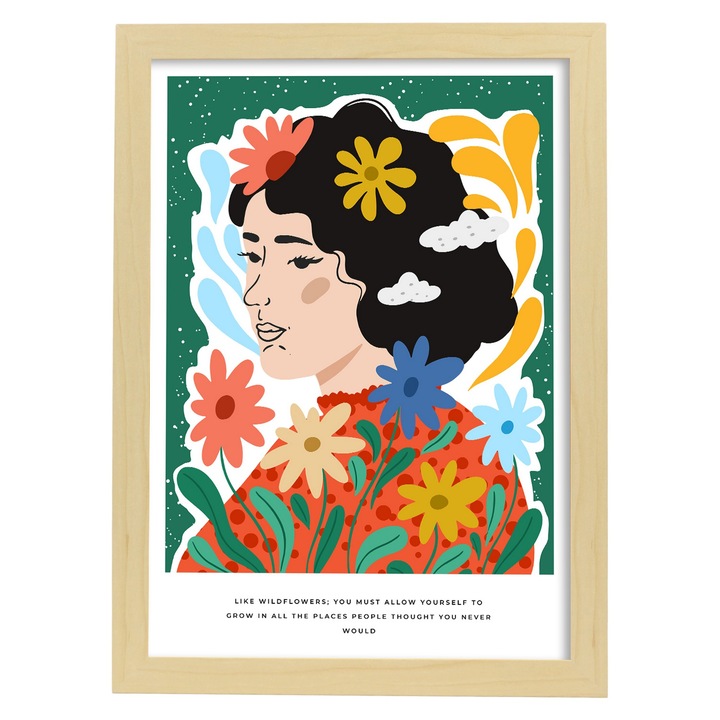 Tablou cu dama, Nacnic, Lemn, A3, Multicolor