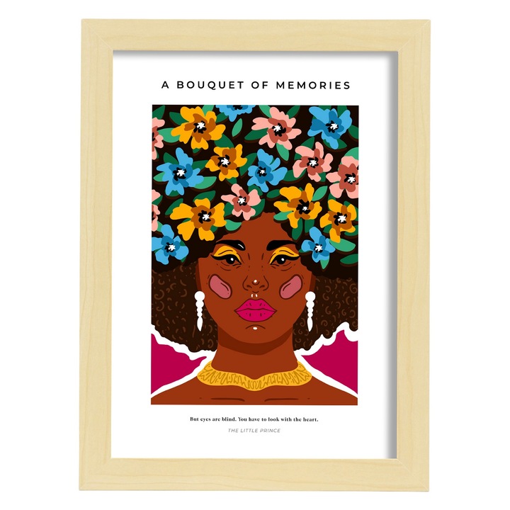 Tablou cu dama, Nacnic, Lemn, A4, Multicolor