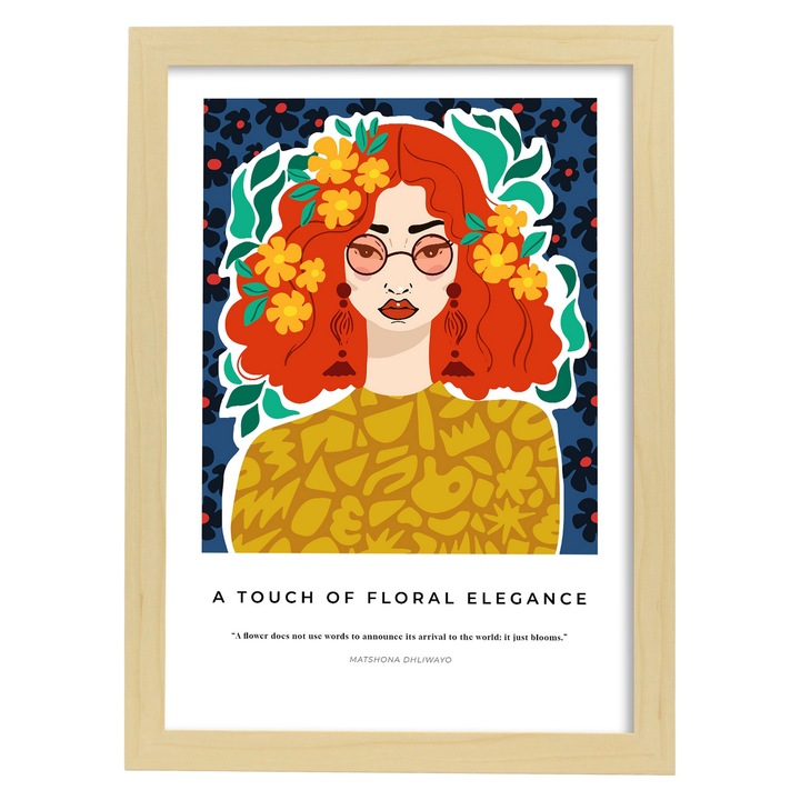 Tablou cu dama, Nacnic, Lemn, A3, Multicolor