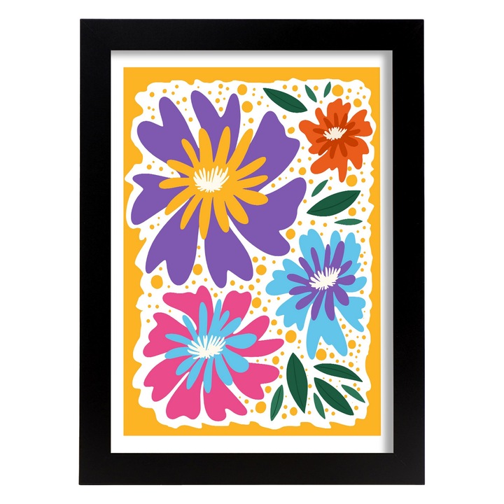 Tablou decorativ, Pentru designul dormitorului, Cu rama, Lemn, Multicolor, A4