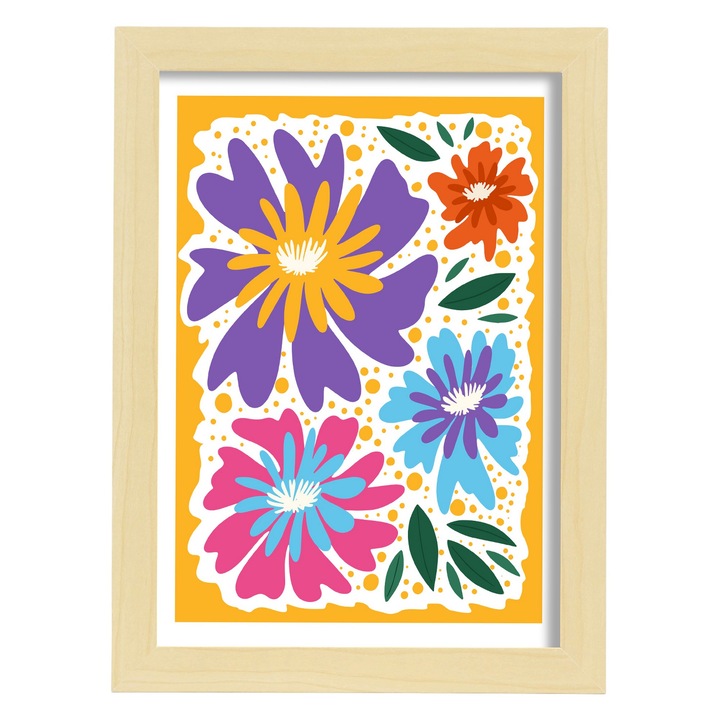 Tablou decorativ, Pentru designul dormitorului, Cu rama, Lemn, Multicolor, A4