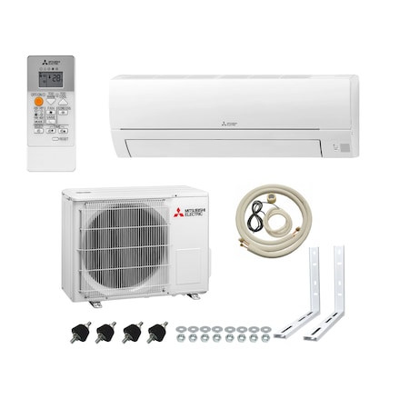 Pachet aer conditionat Mitsubishi Electric MSZ-HR35VF / MUZ-HR35VF R32 + kit complet de montaj( 3ml teava de cupru izolata 6 si 10,3ml furtun condens, cablu electric 4x1,5, set console, banda matisat, suruburi prindere)