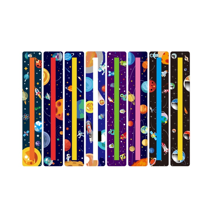 Set 8 semne de carte cu bara pentru lectura, Cozevdnt, Plastic, Multicolor