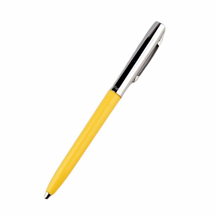 Химикалка Fisher Space Pen Cap-O-Matic 775-Y, Хромирана капачка, Жълто тяло, Подаръчна кутия
