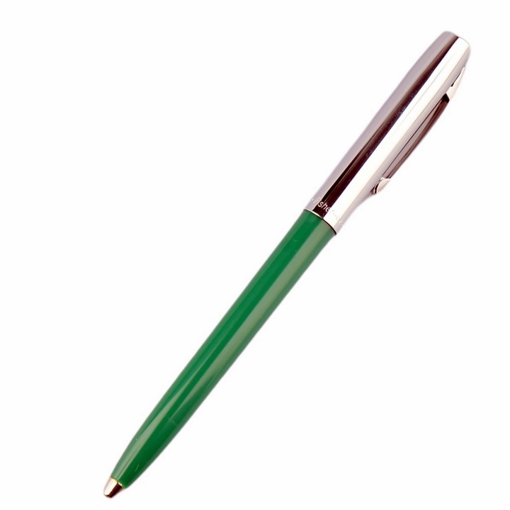 Химикалка Fisher Space Pen Cap-O-Matic 775-GR, Хромирана капачка, Зелено тяло, Подаръчна кутия