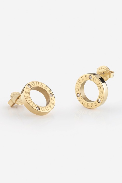 Guess, Овални обеци с кристали, Златист