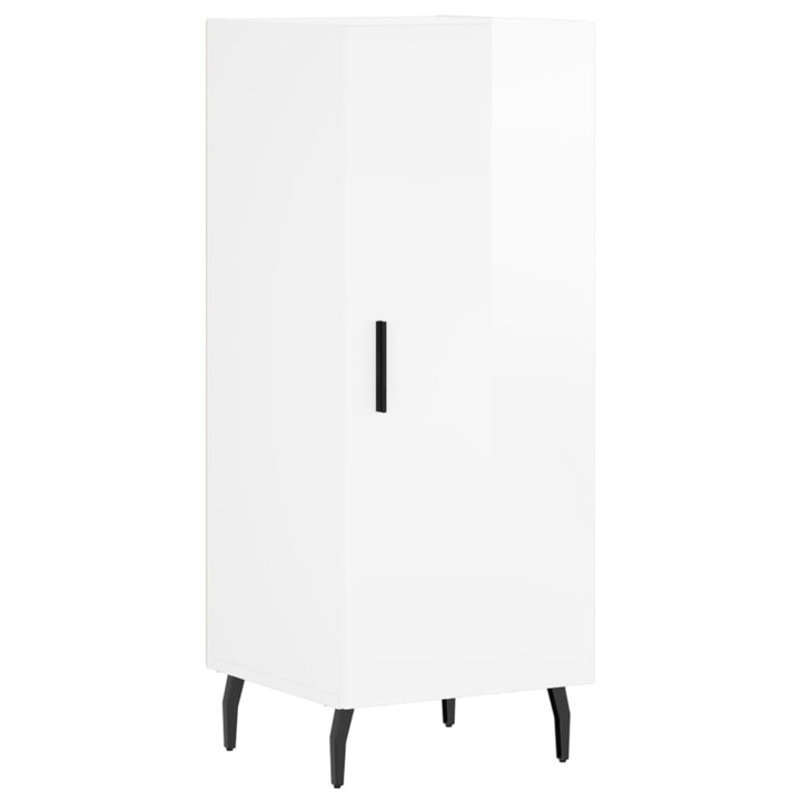 Servanta vidaXL, alb extralucios, 34,5x34x90 cm, lemn compozit, 14 kg 828558