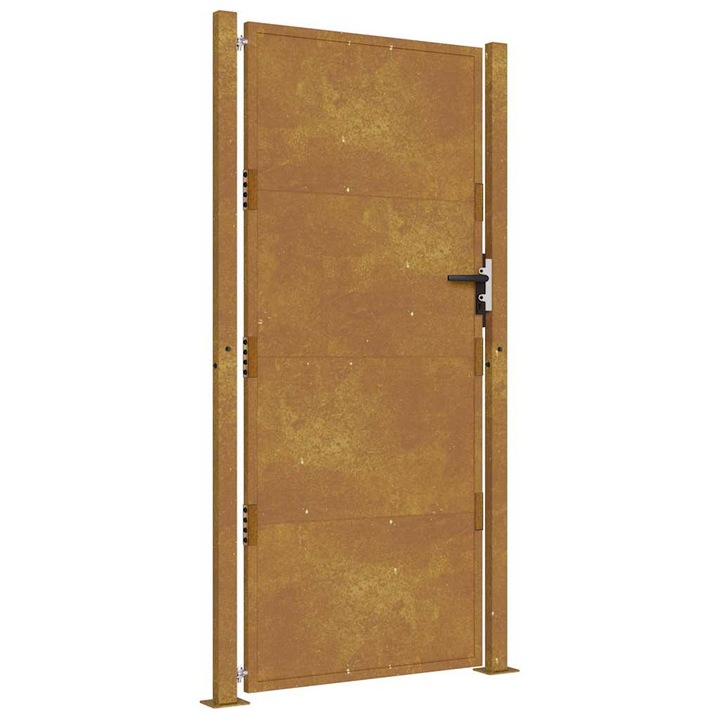 Poarta de gradina vidaXL, 105x205 cm, otel corten 30 kg 153207