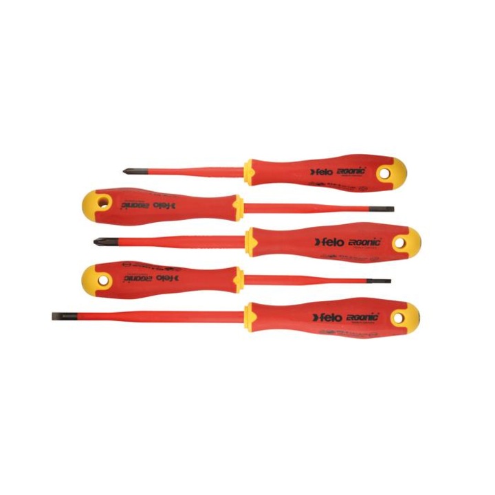 Set surubelnite Felo ERGONIC, VDE, SL/PH, 5 bucati