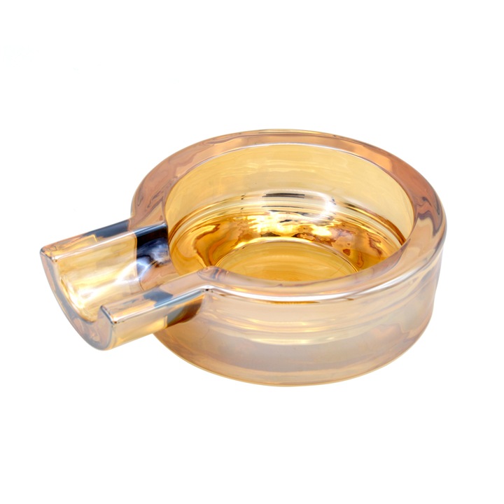 Scrumiera sticla pentru trabucuri, Round, Toro, Amber